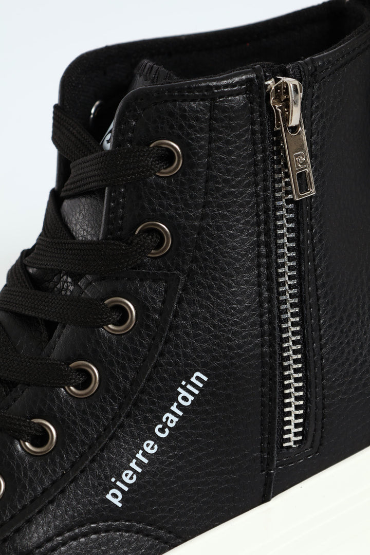 Funk Zip Trim High Lace Up Sneaker - Black/White