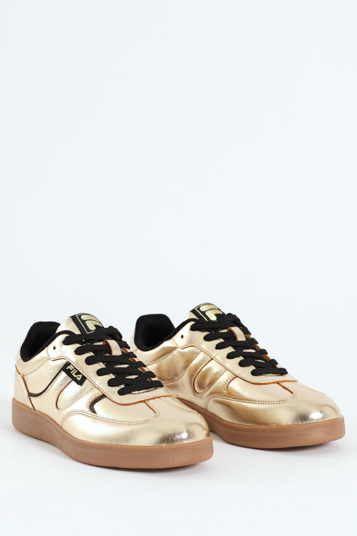 Cassie Retro Metallic Sneaker - Gold