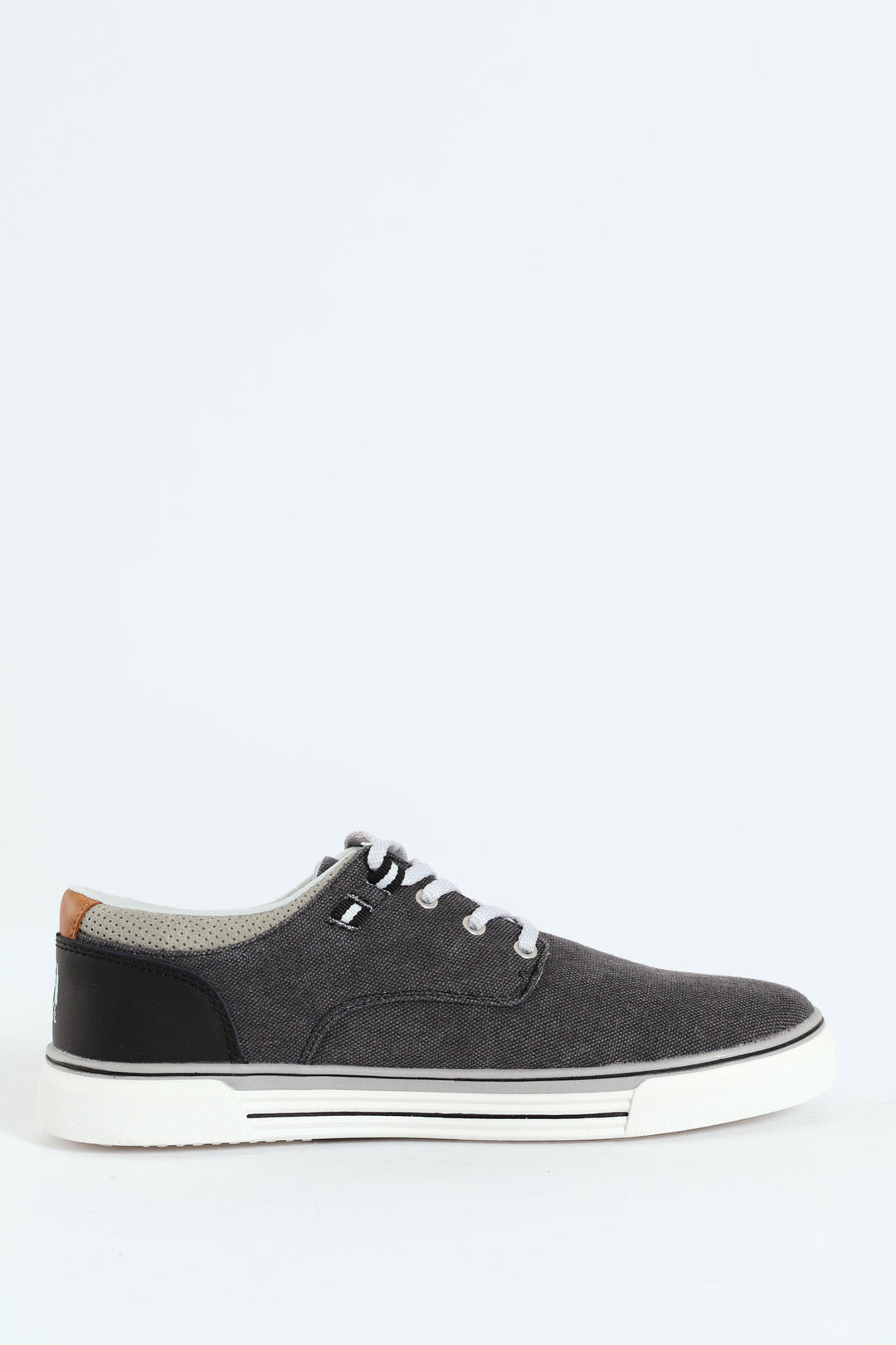 Jeromiah Washed Canvas Lace Up Sneaker - Black Rince Wash