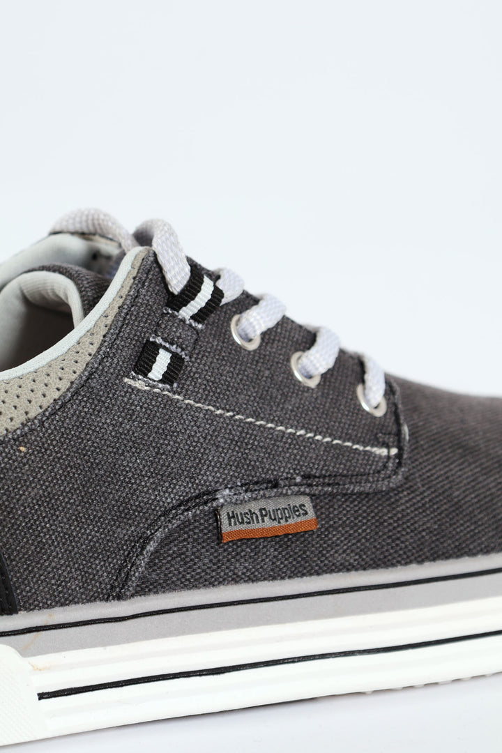 Jeromiah Washed Canvas Lace Up Sneaker - Black Rince Wash