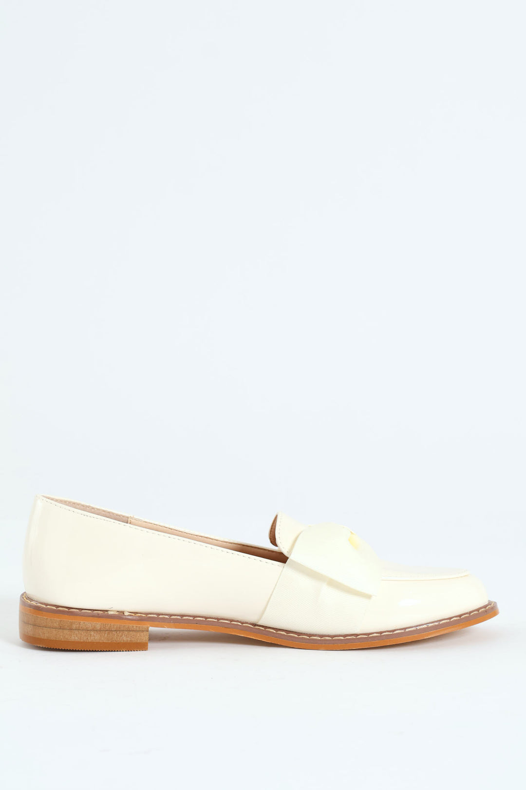 Loafer With Petersham Bow - Off White