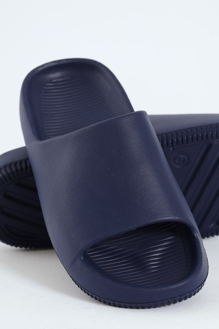 Plain Upper Moulded Slide - Navy