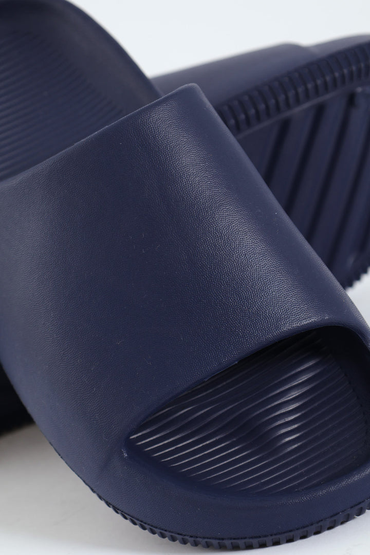 Plain Upper Moulded Slide - Navy