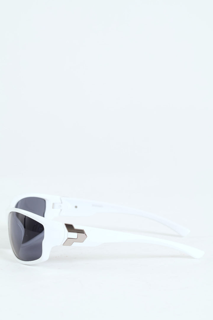 Wraparound Sport Sunglasses - White