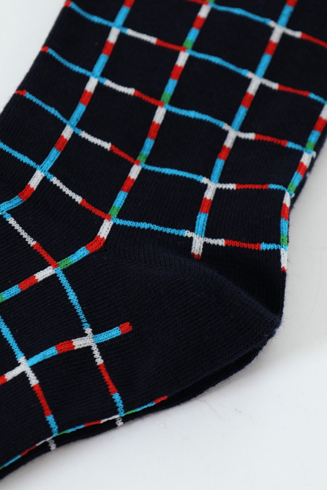 Geo Design Single Socks - Navy