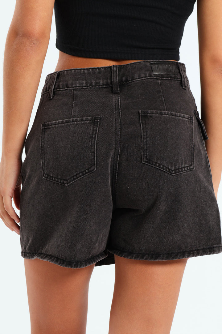 Denim Skort - Black