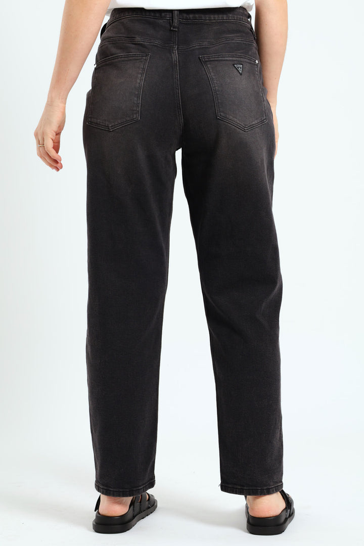 High Rise Mom Jean - Charcoal