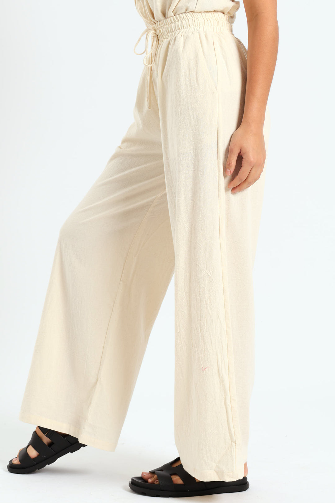 Linen Relaxed Pant - Beige