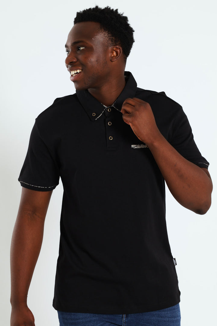 Double Collar Golfer - Black