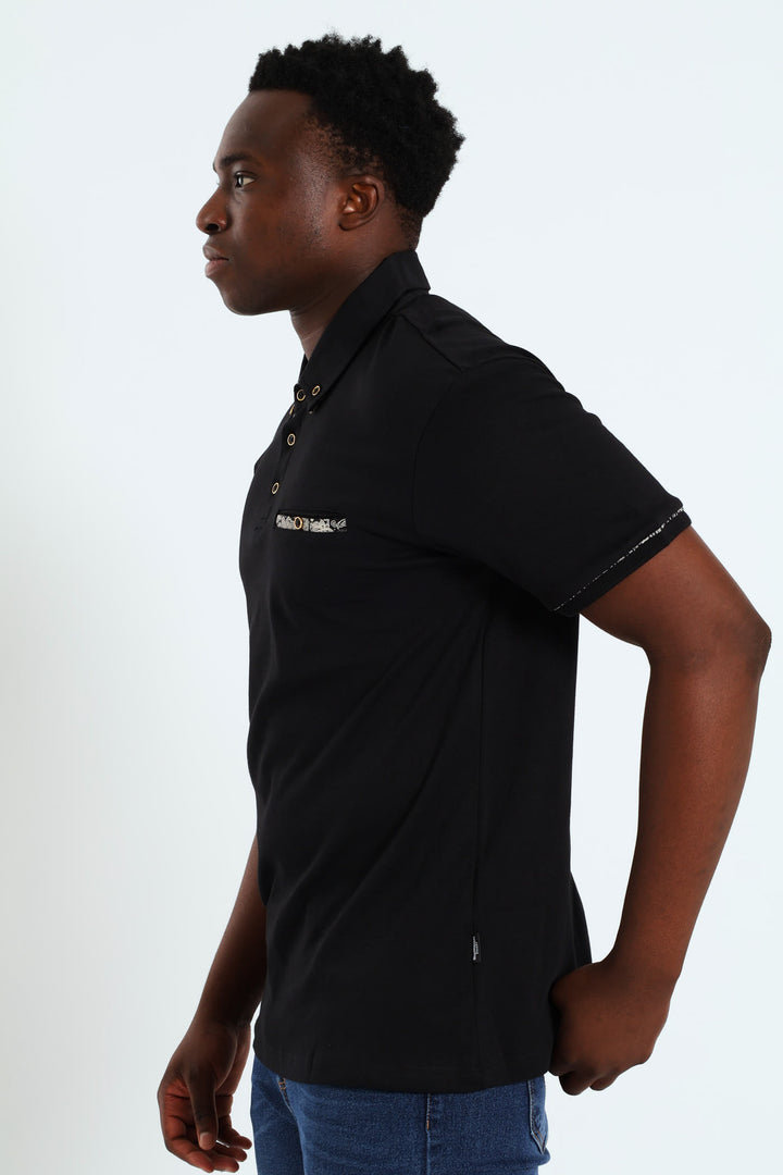 Double Collar Golfer - Black