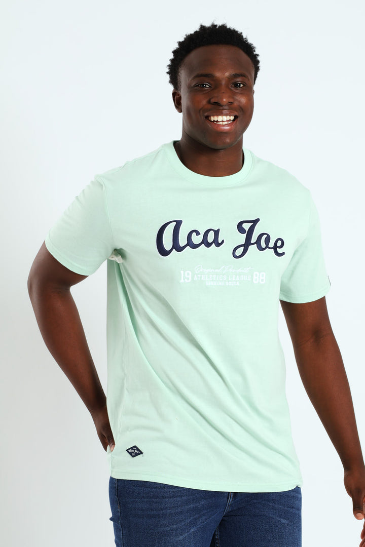 Chest Logo Embroidered Tee - Turquoise