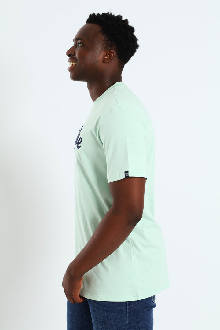 Chest Logo Embroidered Tee - Turquoise