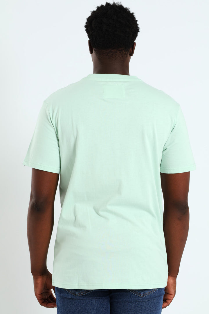 Chest Logo Embroidered Tee - Turquoise