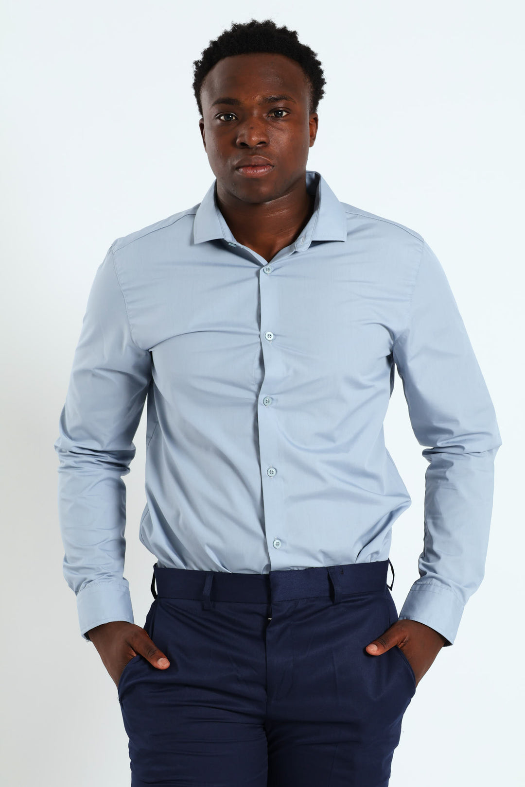 Easy Care Long Sleeve Shirt - Light Blue