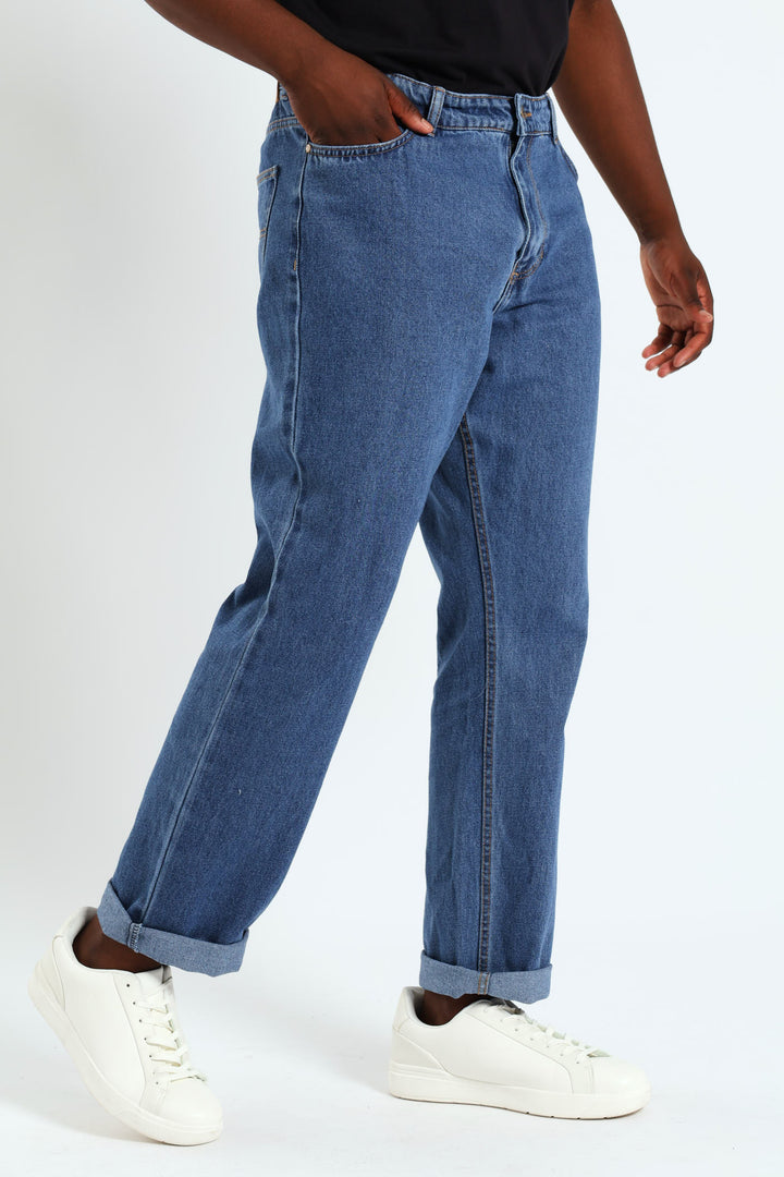 Stonewash Rigid Straight Denim - Stone