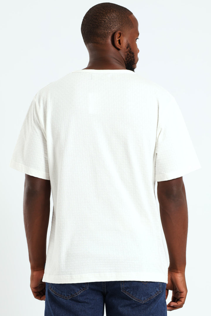 Brick Pointelle Surf Int Crew Tee - Ecru