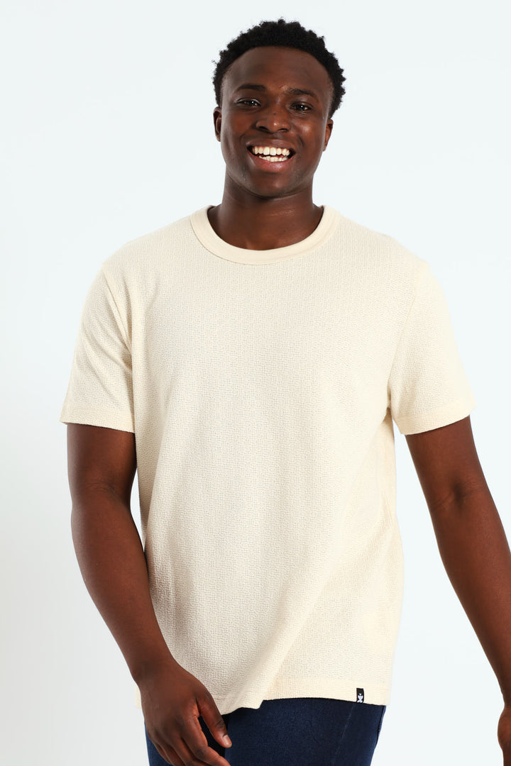 Structured Knit Tee - Off White