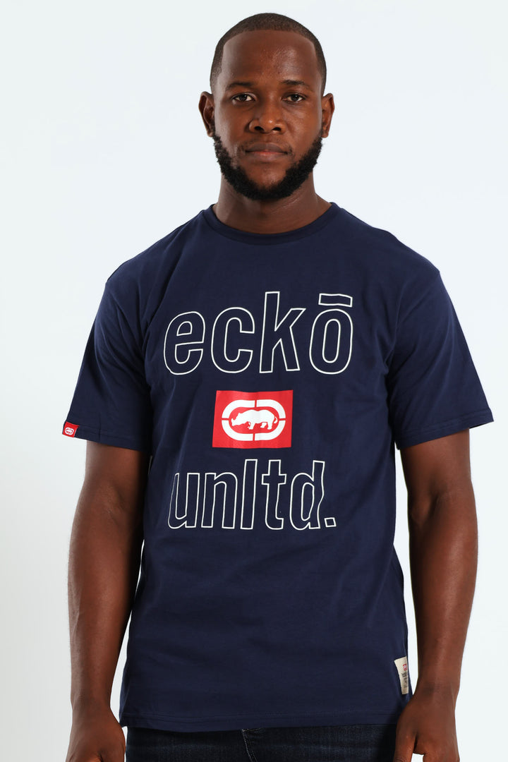 Block Logo Tee - Dark Navy