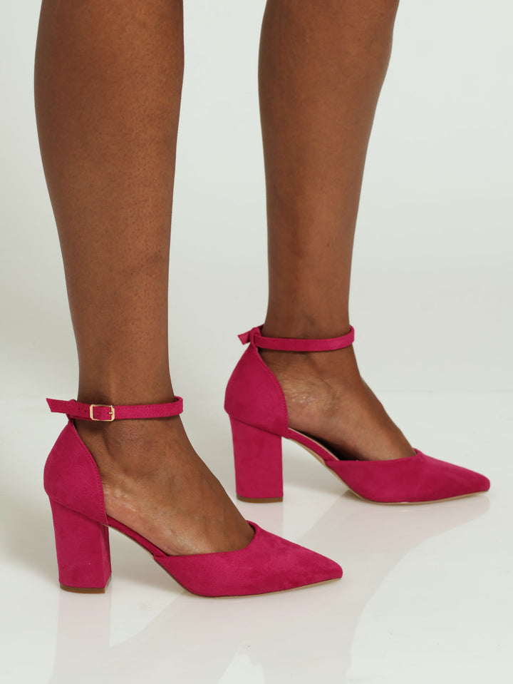 Anlkle Strap Court Heel - Pink