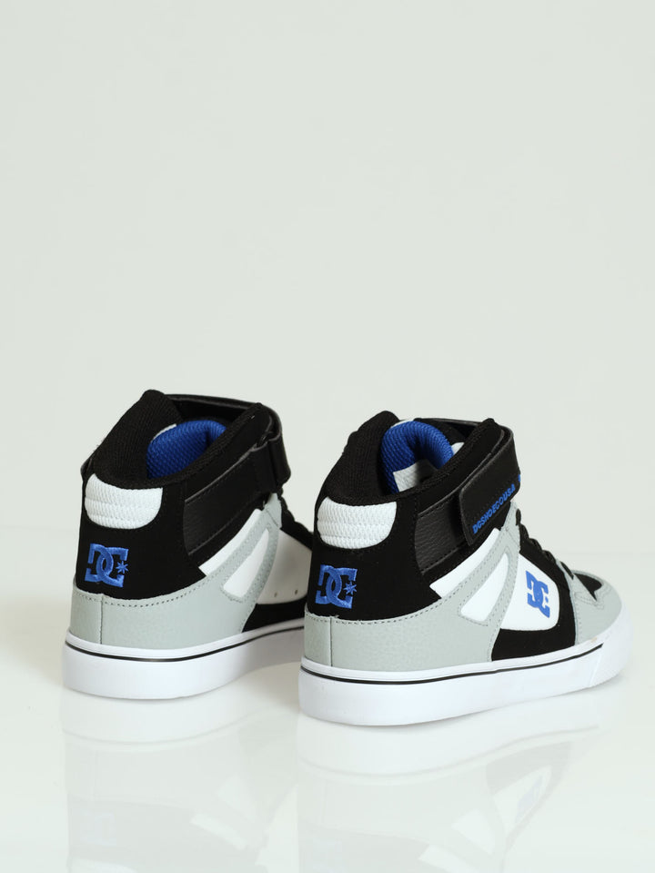 Boys Pure High-Top Sneaker - White/Grey