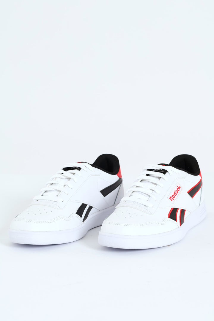 Court Advance Closed Toe Lace Up Sneaker - White/Red