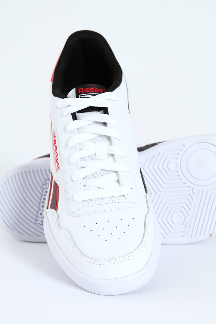 Court Advance Closed Toe Lace Up Sneaker - White/Red