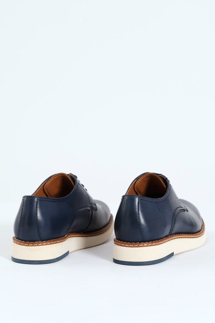 Gibson Smart Casual Lace Up Derby Shoe - Navy/White