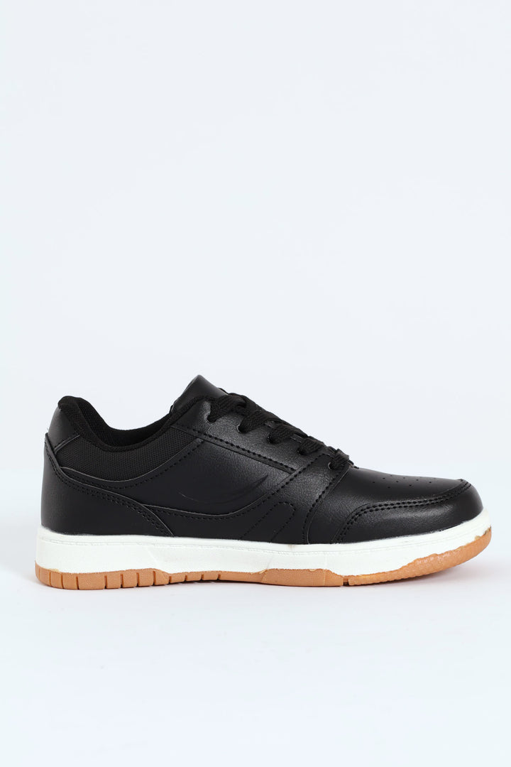 Boys Pu Sneaker - Black