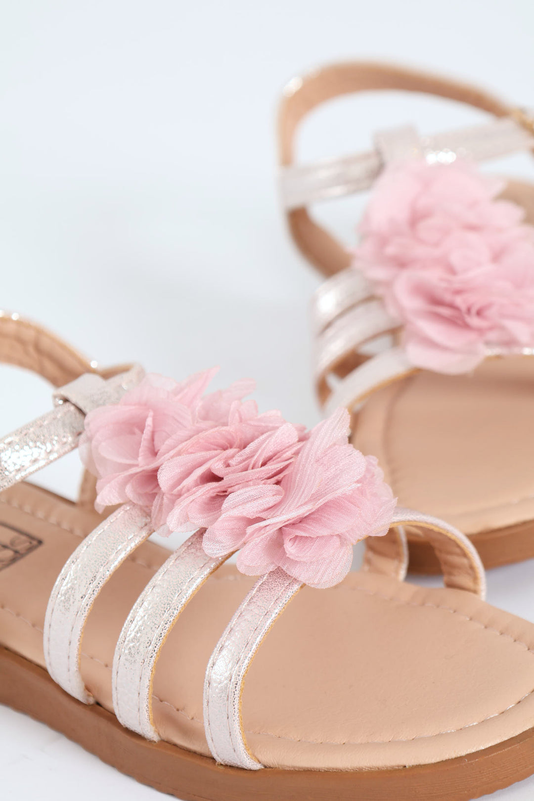 Pre-Girls Pink Flower Comfort Sandal - Pink