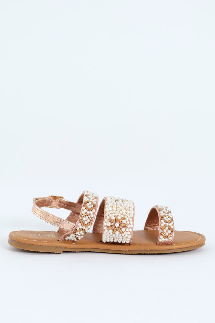 Pre-Girls Pearl Slingback Sandal - Rose Gold