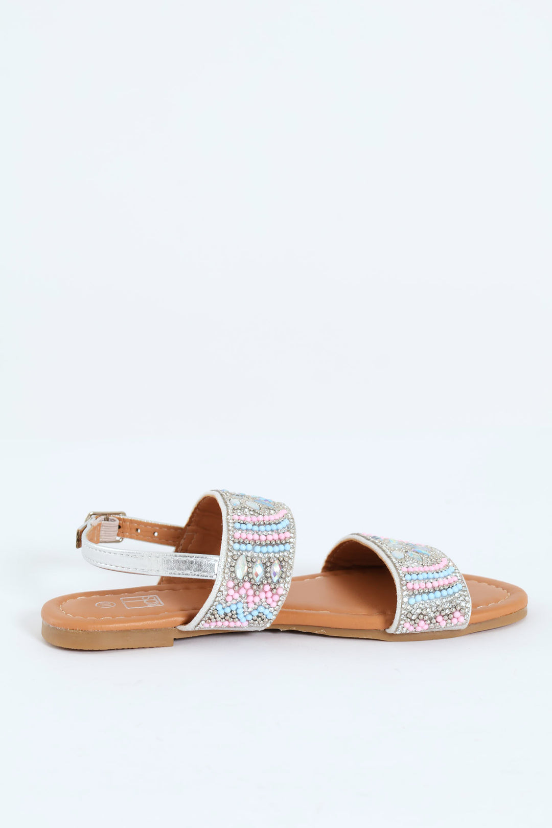 Pre-Girls Beaded Sandal - Silver