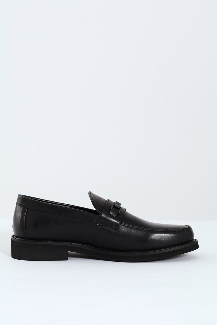 Trim Detail Formal Slip On Shoe  - Black