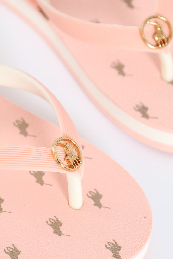 Girls Monogram Flip Flop - Pink