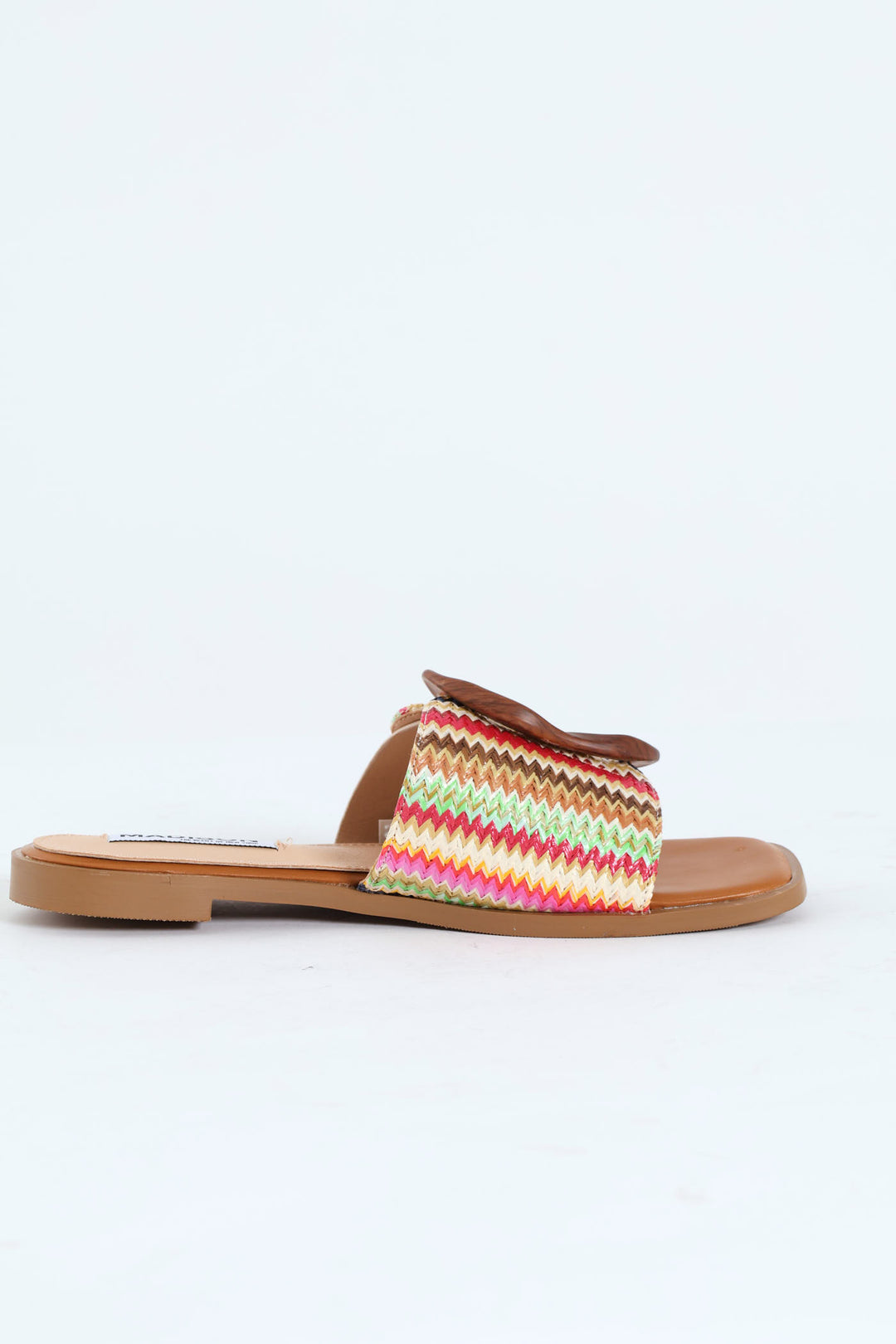 Janvee Woven Buckle Slip On Mule Sandal - Nude