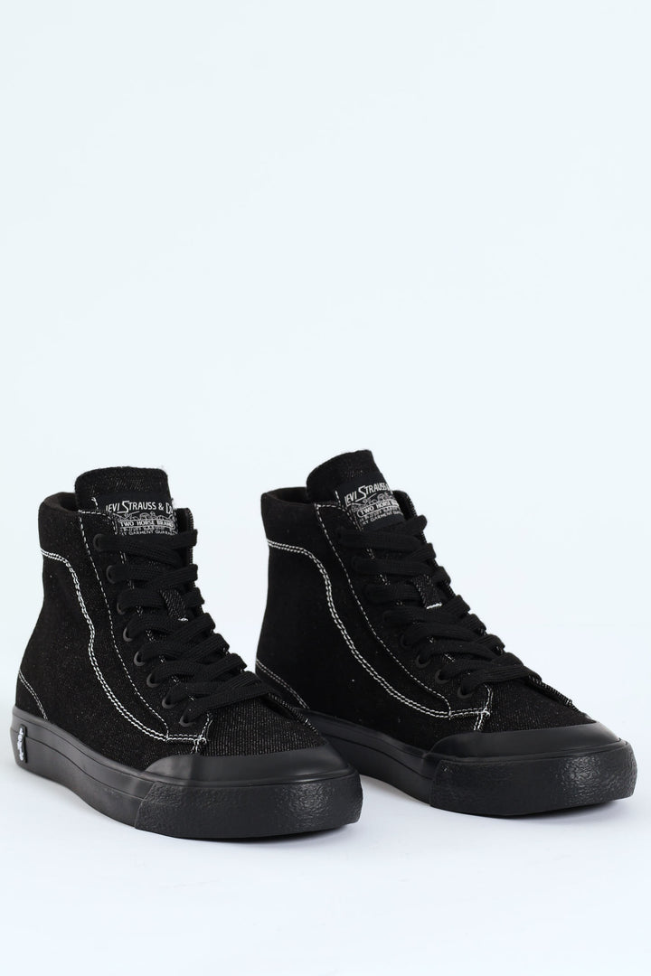 LS2 Mid Contrast Stitch Lace Up Sneaker - Black