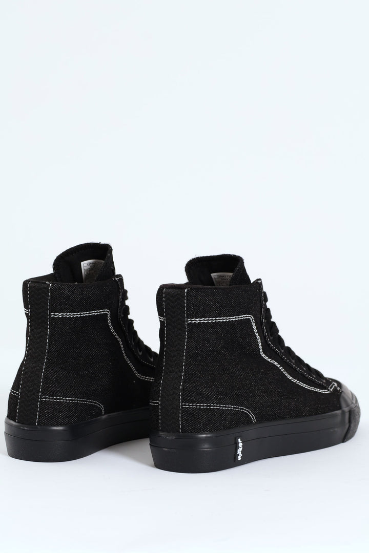 LS2 Mid Contrast Stitch Lace Up Sneaker - Black