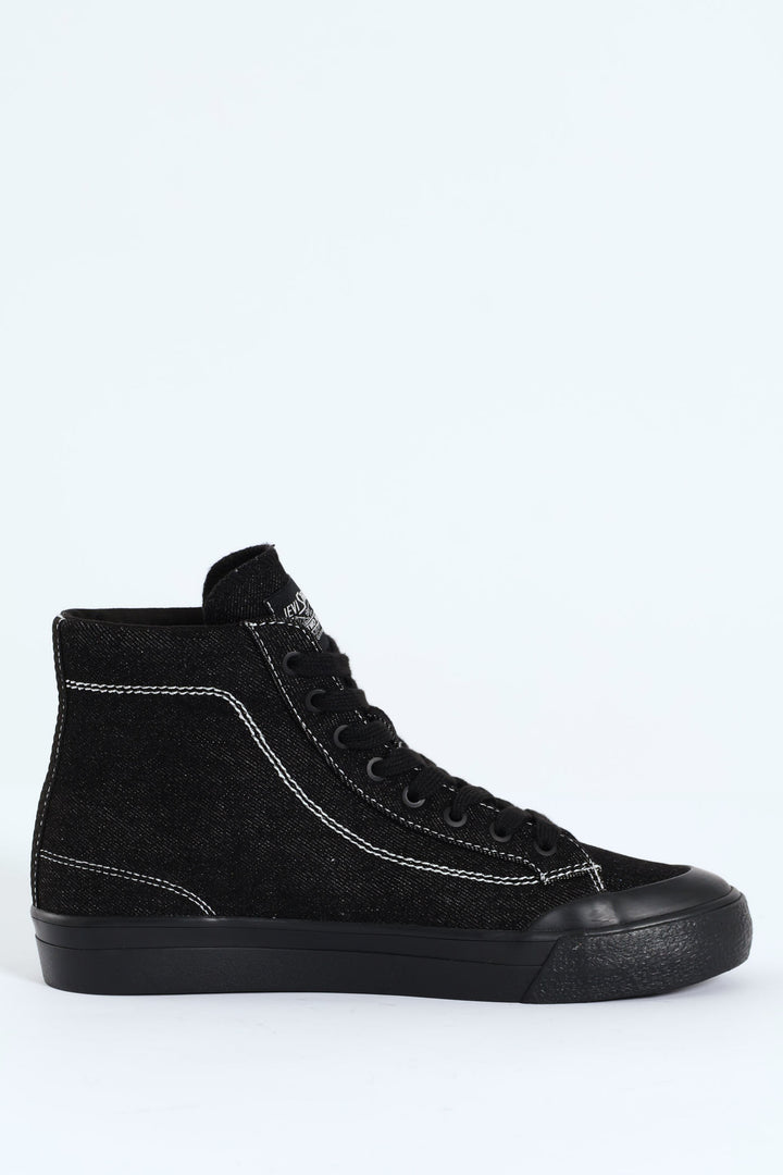 LS2 Mid Contrast Stitch Lace Up Sneaker - Black