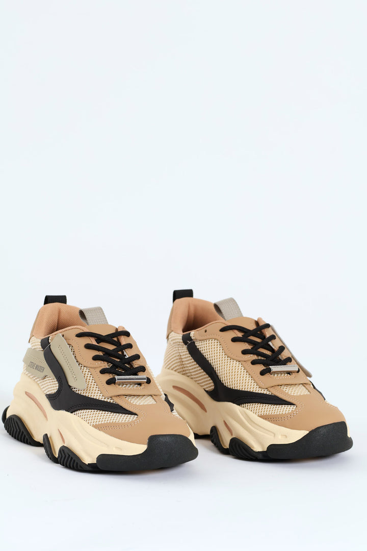 Possession Lace Up Chunky Sportie Sneaker - Khaki