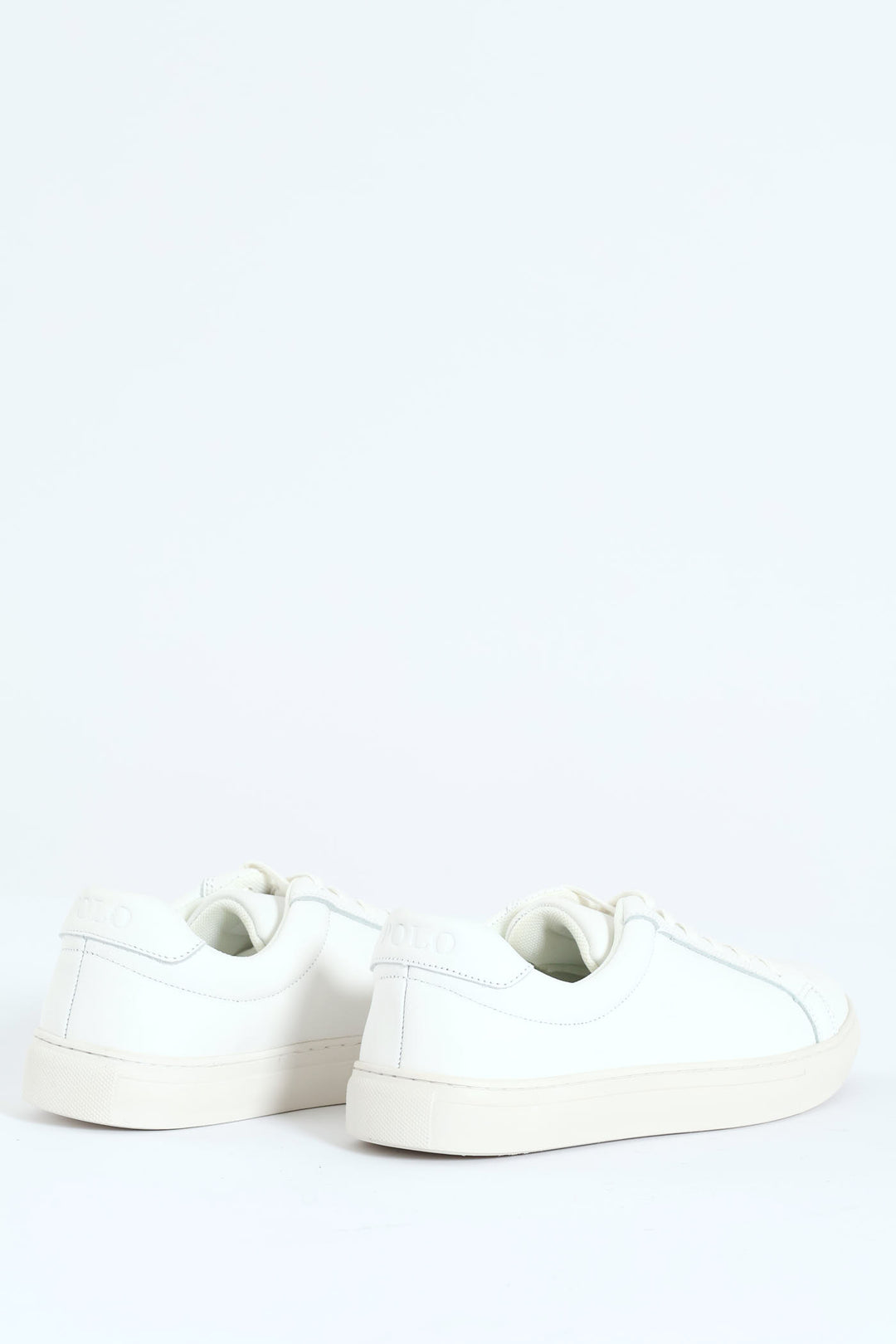 Plain Leather Lace Up Sneaker - White