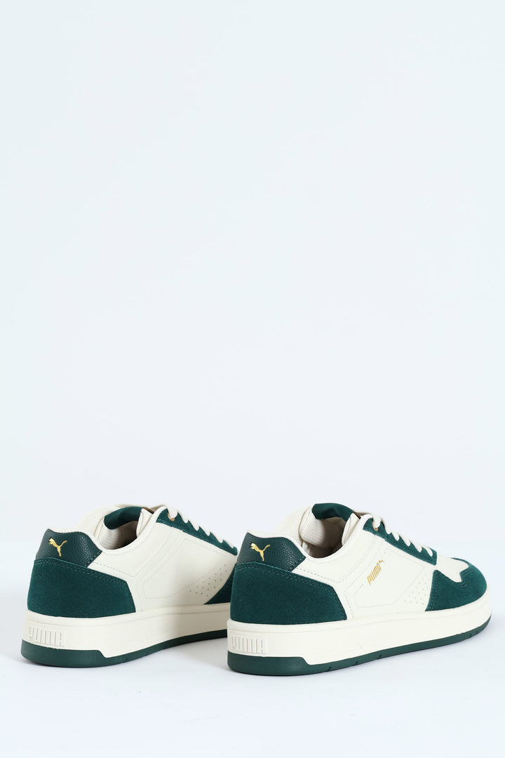 Court Classic Side Panel Lace Up Sneaker - White/Green