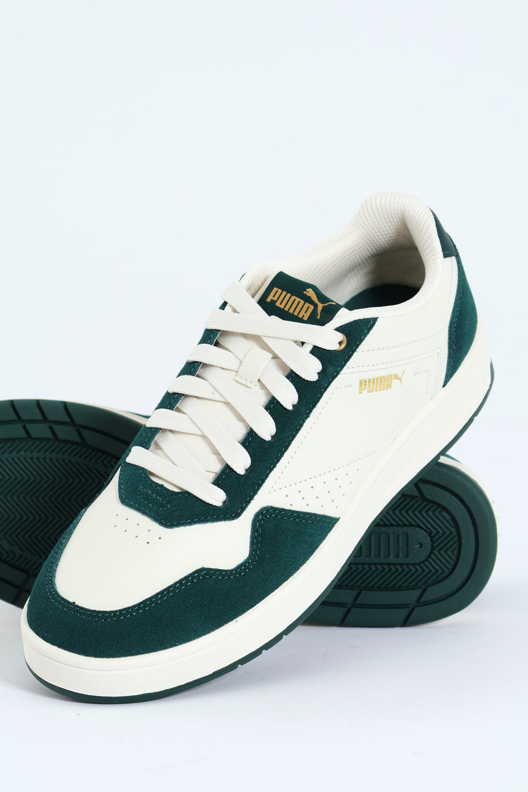 Court Classic Side Panel Lace Up Sneaker - White/Green