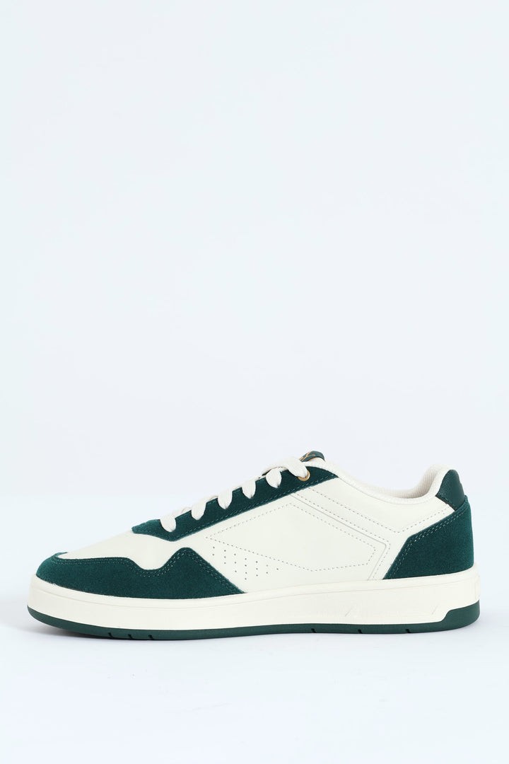 Court Classic Side Panel Lace Up Sneaker - White/Green