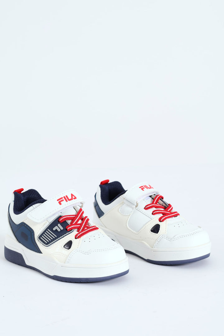 Pre-Boys Em Lights Sneaker - White/Navy