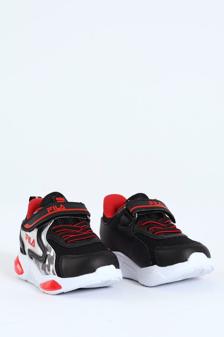 Pre-Boys Ranger Lights Sneaker - Black/Red