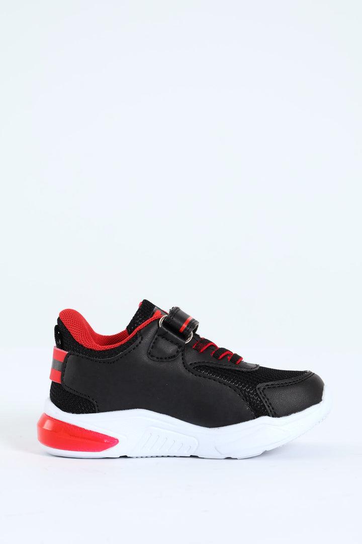 Pre-Boys Ranger Lights Sneaker - Black/Red