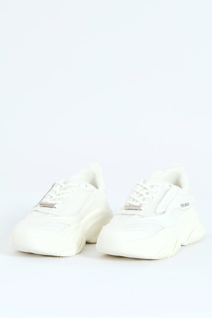 Possession Lace Up Chunky Sportie Sneaker - White