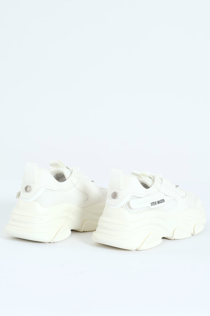 Possession Lace Up Chunky Sportie Sneaker - White