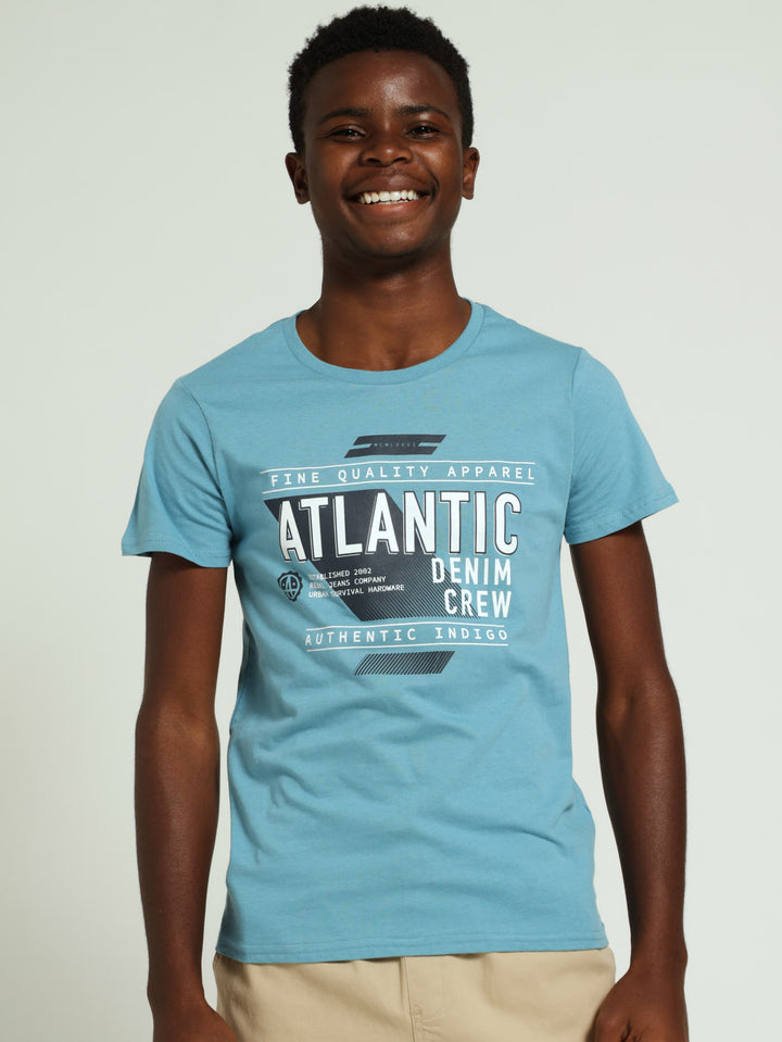 Boys Atlantic Print Tee - Blue