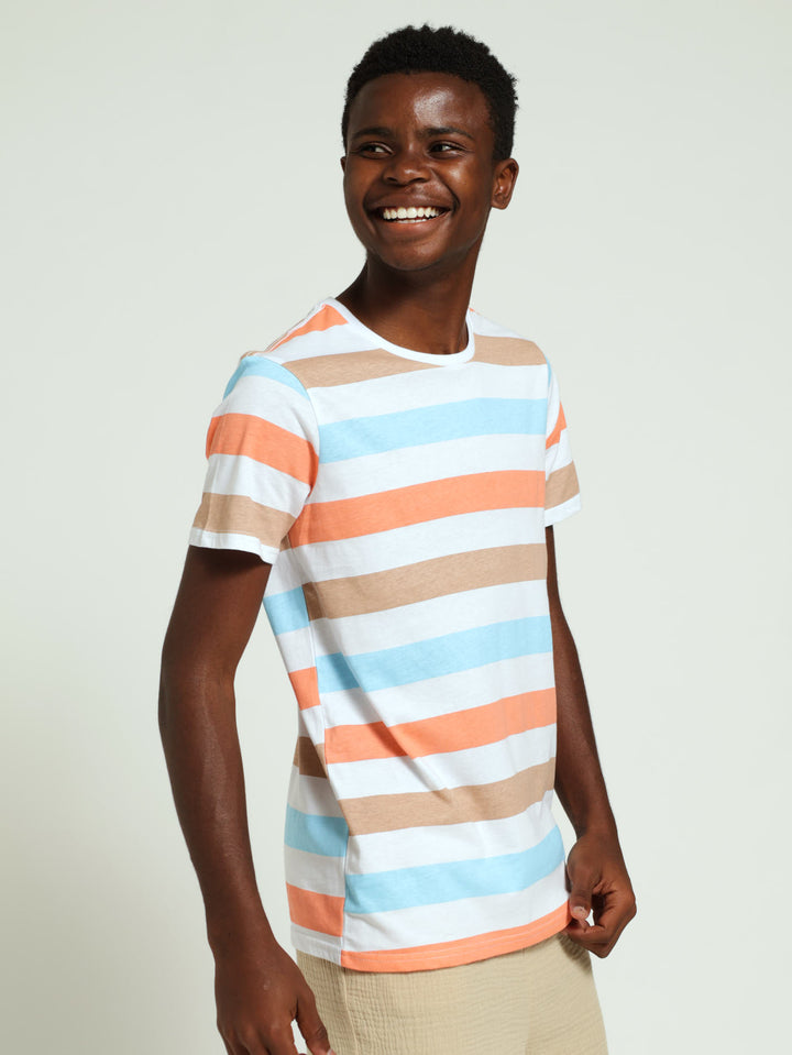 Boys Multi Colour Tee - White