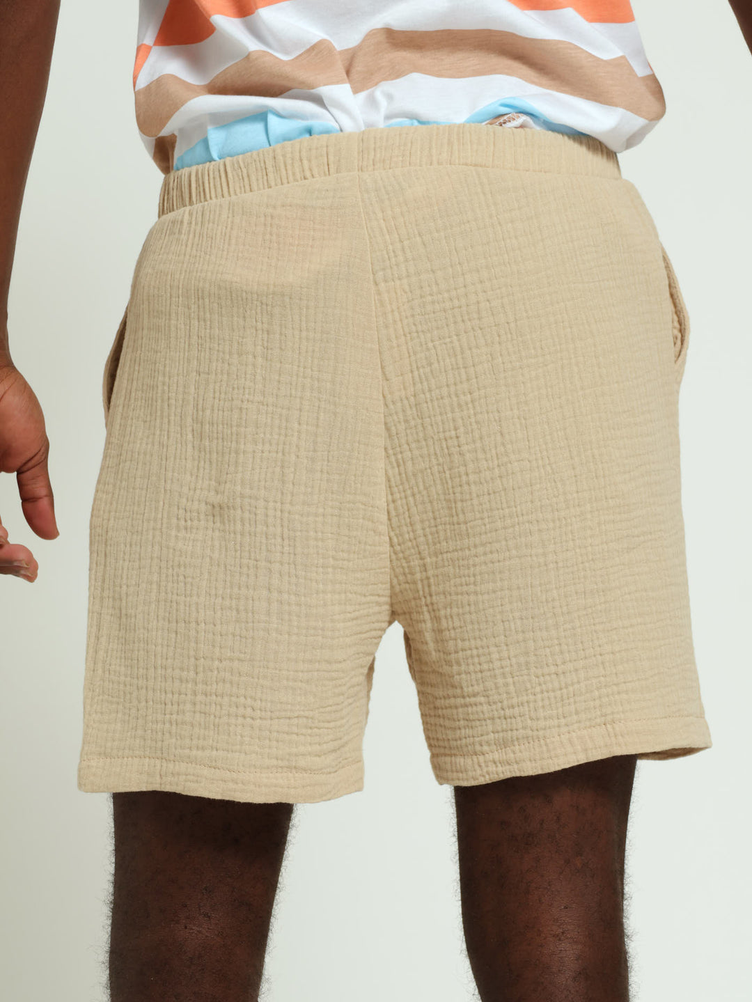 Boys Cotton Shorts - Stone